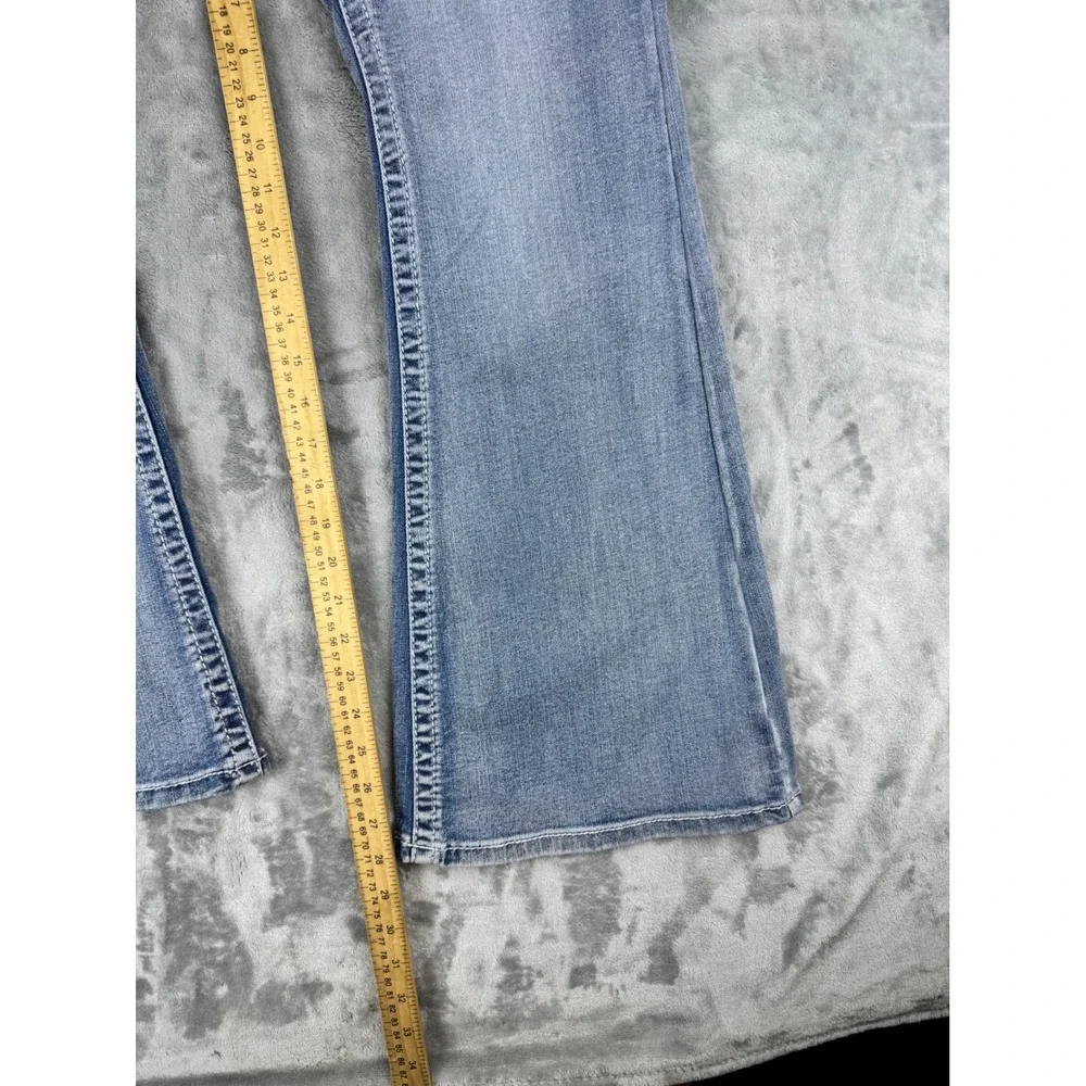 New Women's Jeans SZ 7/28 Low Rise Flare western Skull Embellished Denim Bootcut - Picture 9 of 12